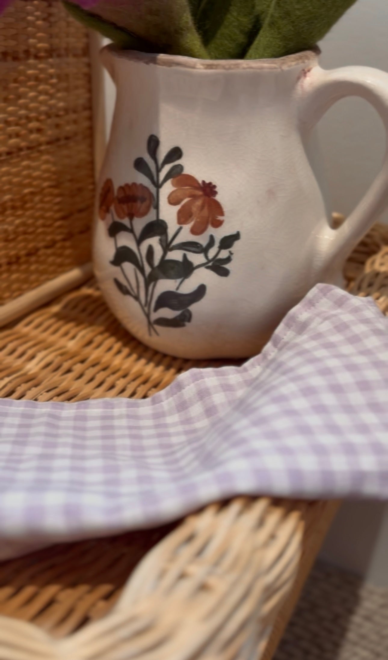 Lavender Check Oven Mitt & Tea Towel