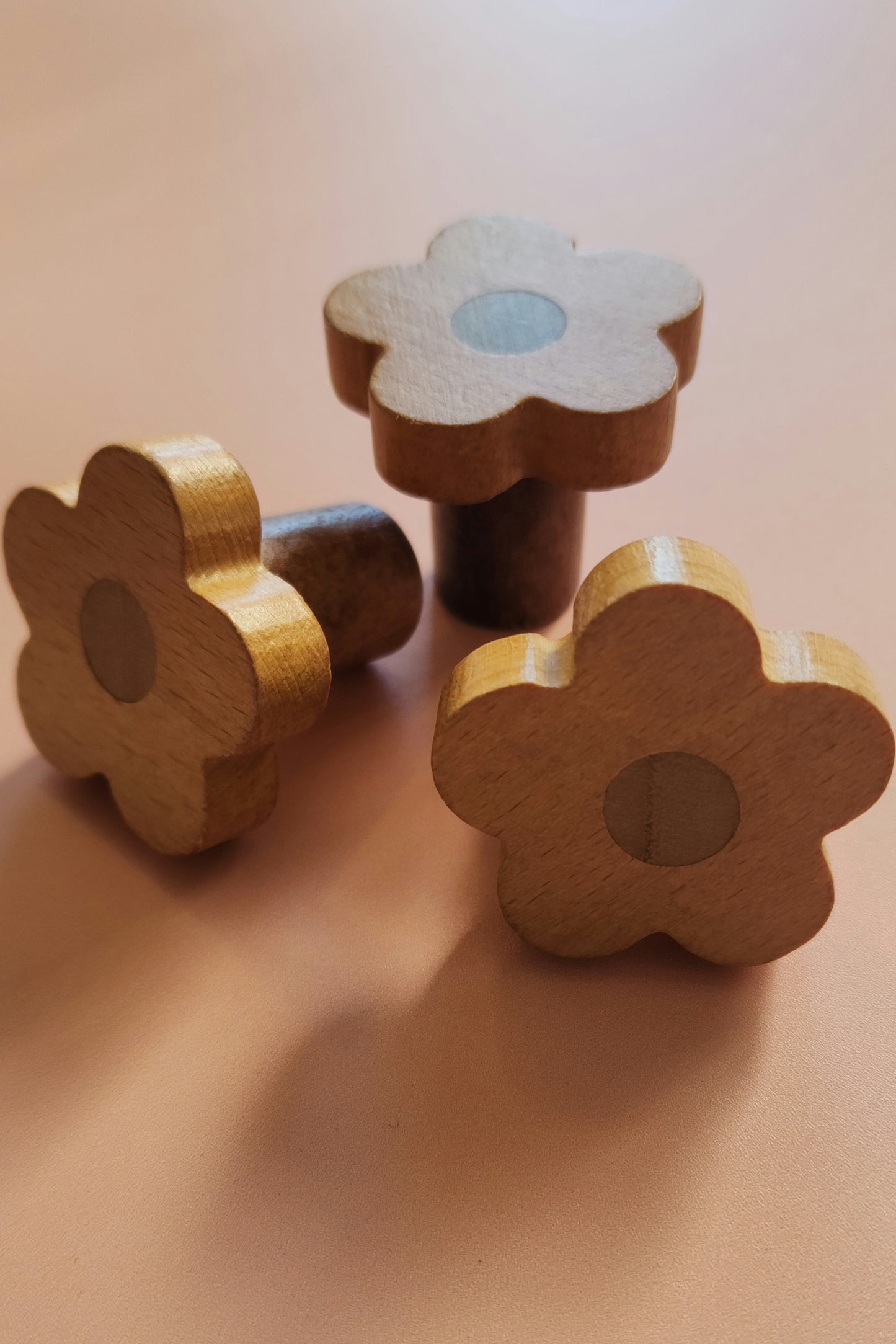 Wooden Daisy Cabinet Handle Knob