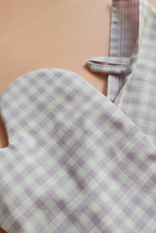 Lavender Check Oven Mitt & Tea Towel
