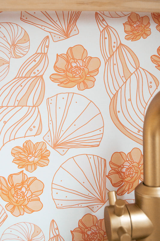 Mermaid Floral Wallpaper