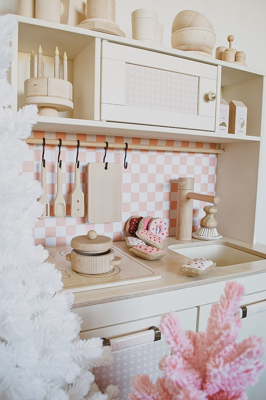 Peach Check Wallpaper