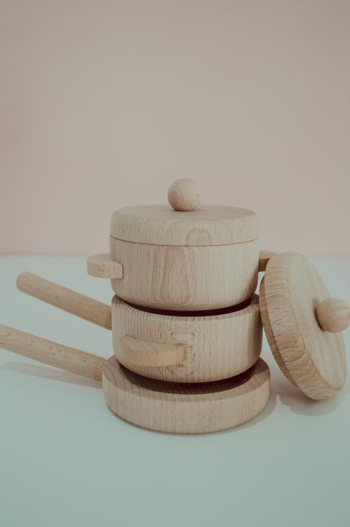 Wooden Pots & Pans Set