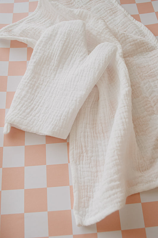 White Gauze Oven Mitt & Tea Towel