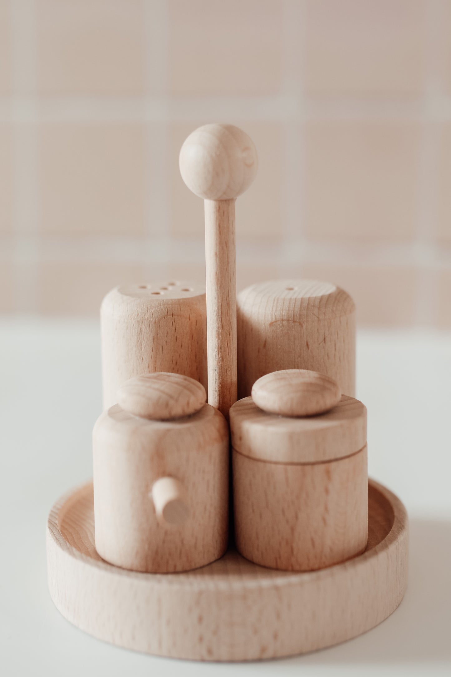 Wooden Salt & Pepper Shakers Set