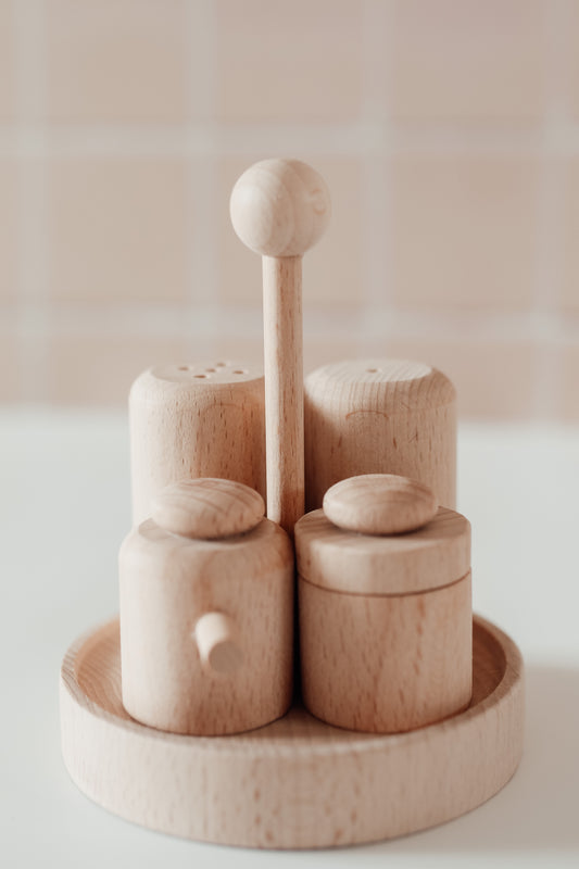 Wooden Salt & Pepper Shakers Set