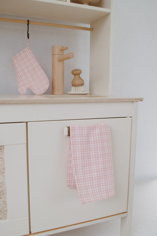 Blush Gingham Oven Mitt & Tea Towel