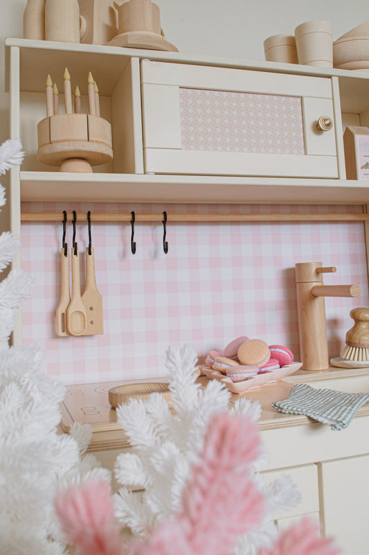 Rose Gingham Wallpaper